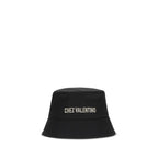 Valentino Garavani Black Cotton Bucket Hat Valentino Garavani