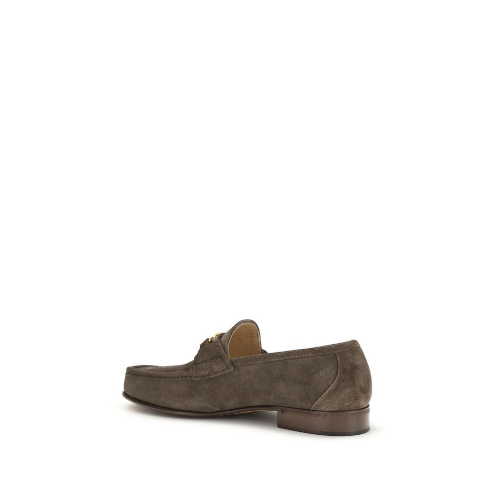 Valentino Garavani Brown Calf Leather Bos Taurus Slip-On Loafers Valentino Garavani