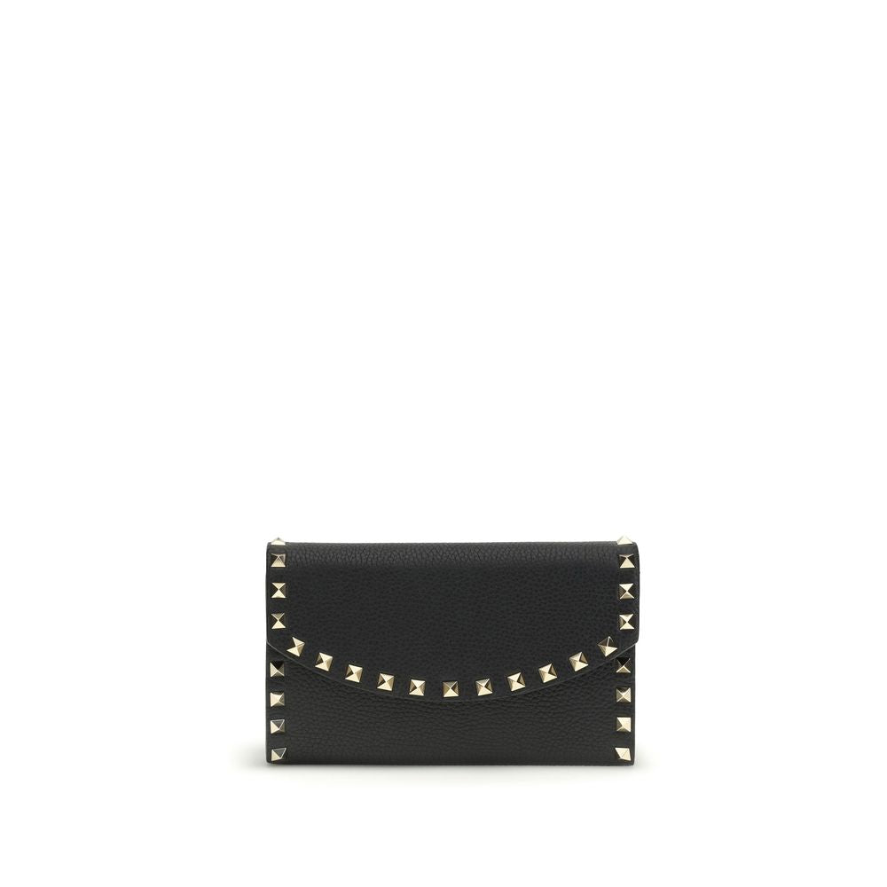 Valentino Garavani Black Calf Leather Bos Taurus Wallet Valentino Garavani