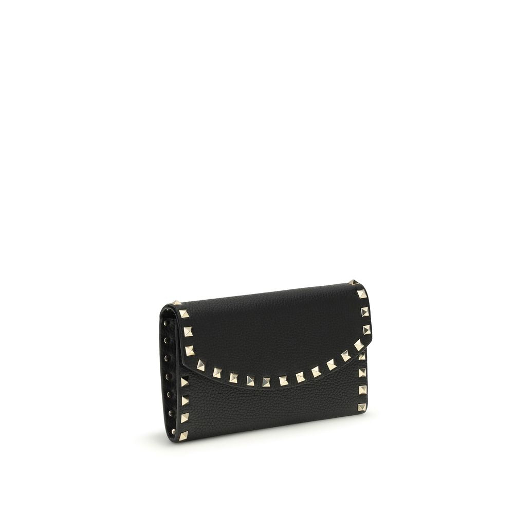 Valentino Garavani Black Calf Leather Bos Taurus Wallet Valentino Garavani
