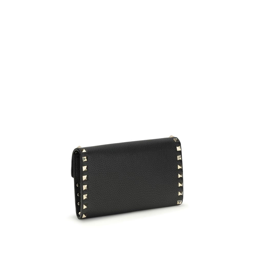 Valentino Garavani Black Calf Leather Bos Taurus Wallet Valentino Garavani