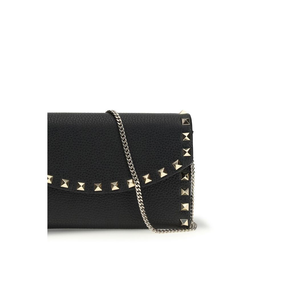 Valentino Garavani Black Calf Leather Bos Taurus Wallet Valentino Garavani