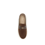 Valentino Garavani Brown Calf Leather Bos Taurus Espadrilles Valentino Garavani