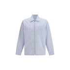 Prada Blue Polyamide Pattern Shirt Prada