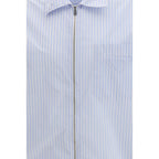 Prada Blue Polyamide Pattern Shirt Prada