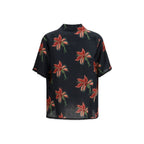 Valentino Black Linen Pattern Shirt Valentino