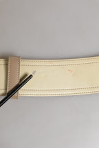 Prada Beige Leather Logo Wide Waist Women Square Buckle Belt Prada