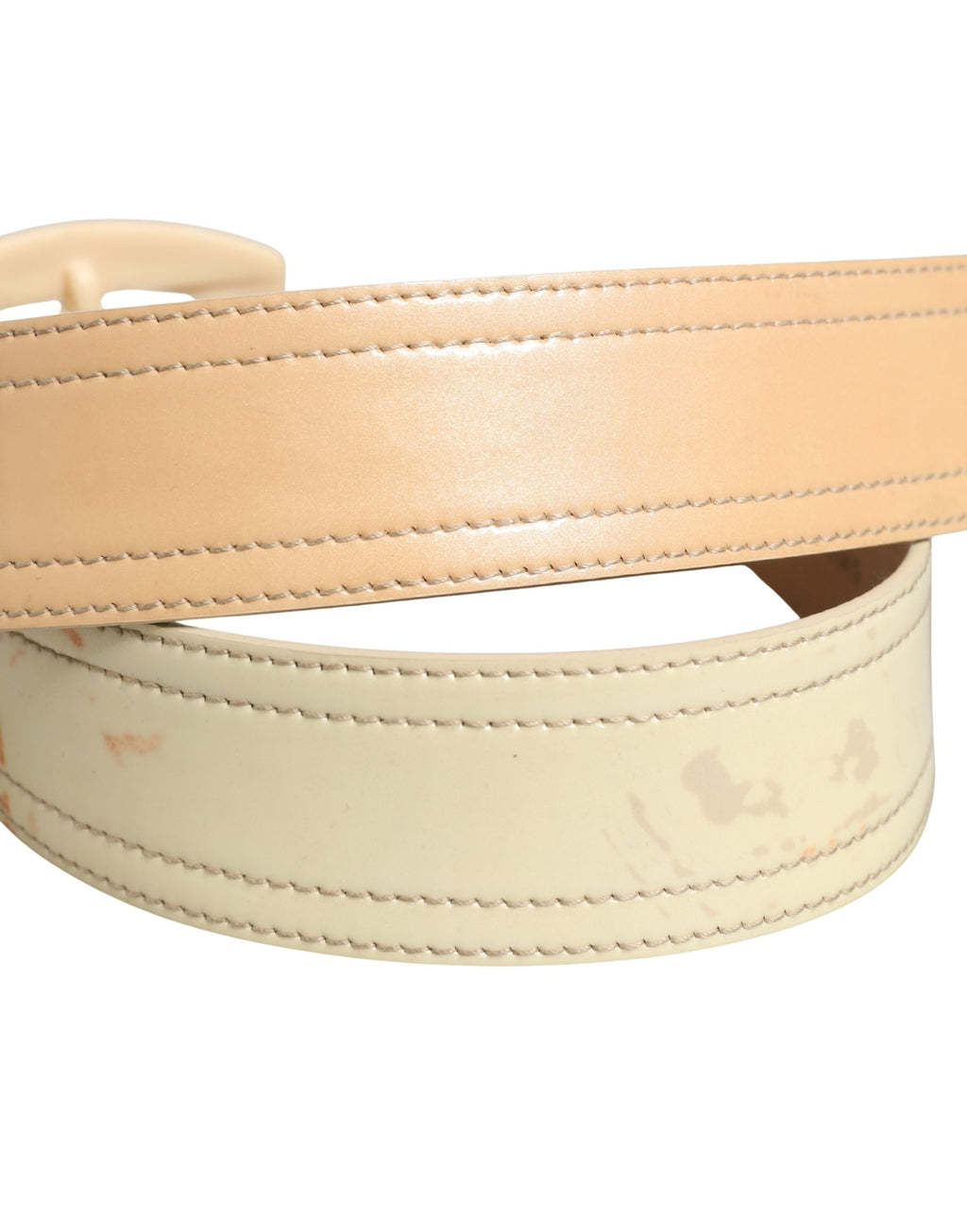 Prada Beige Leather Logo Wide Waist Women Square Buckle Belt Prada