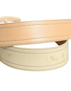 Prada Beige Leather Logo Wide Waist Women Square Buckle Belt Prada