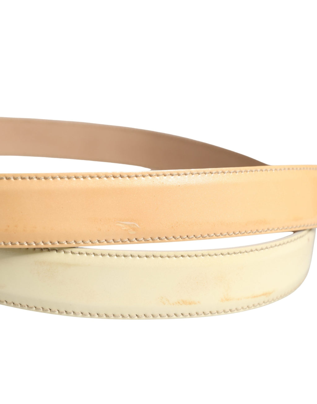 Prada Beige Leather Logo Waist Women Gold Metal Buckle Belt Prada