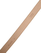 Prada Beige Leather Logo Waist Women Gold Metal Buckle Belt Prada