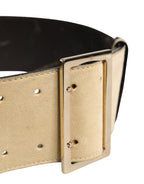 Versace Beige Suede Leather Silver Metal Buckle Belt Versace