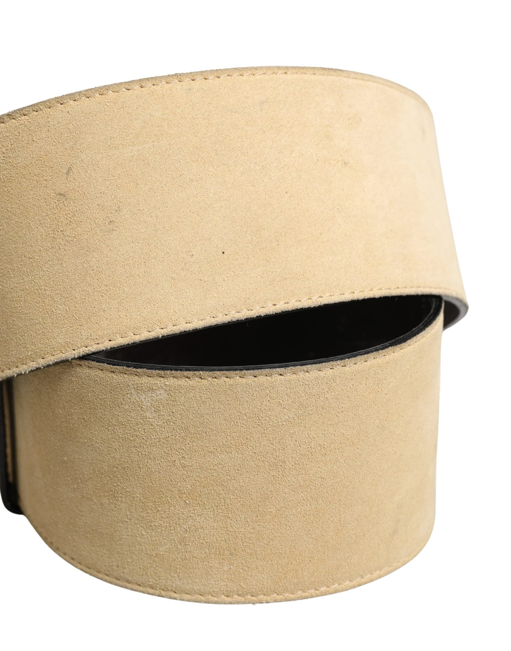 Versace Beige Suede Leather Silver Metal Buckle Belt Versace