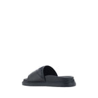 Fendi Gray Fabric Flat Sandals Fendi