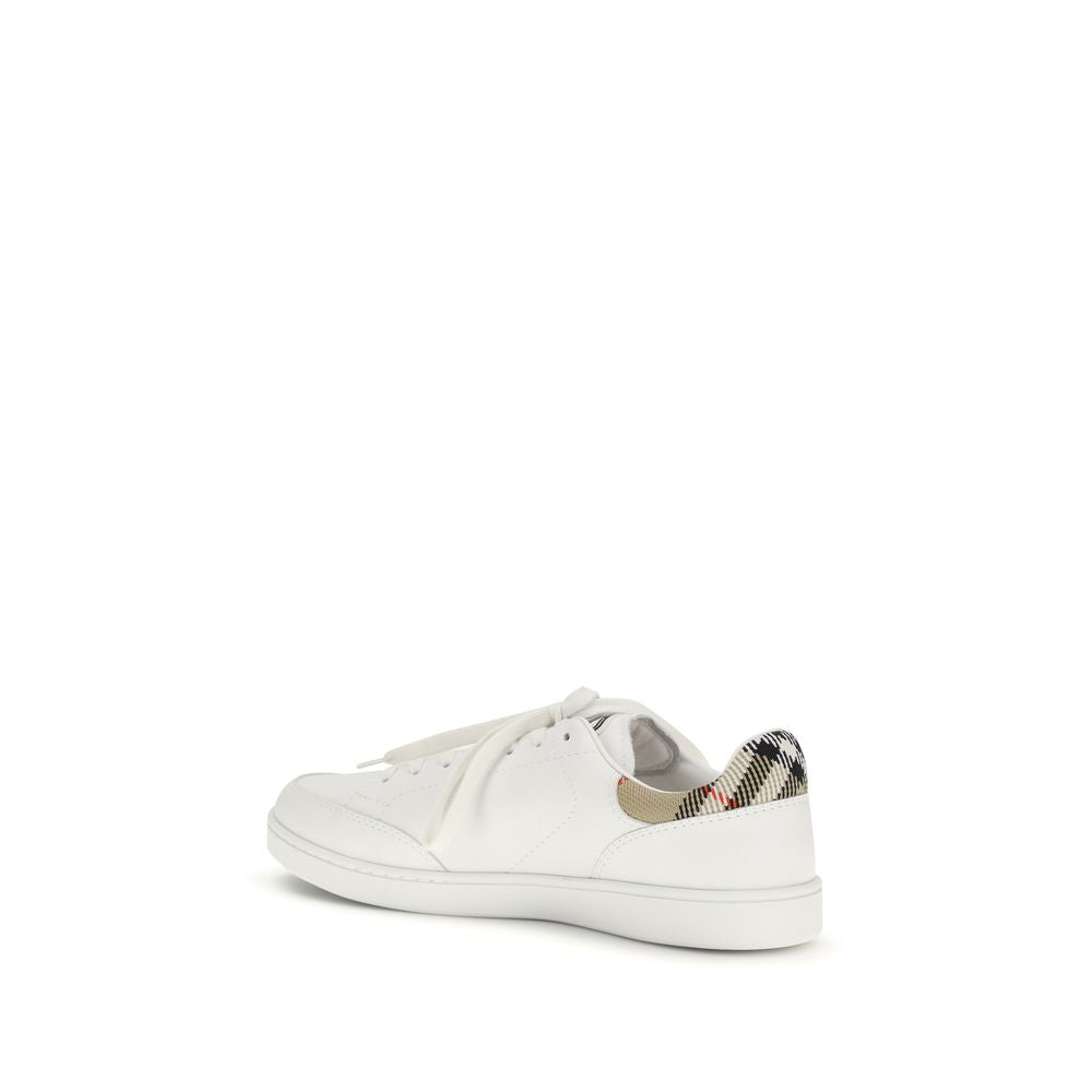 Burberry White Calf Leather Bos Taurus Low Top Sneakers Burberry
