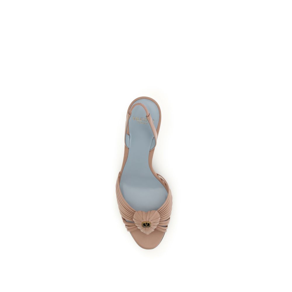 Valentino Garavani Beige Goatskin Stiletto Heel Sandals Valentino Garavani