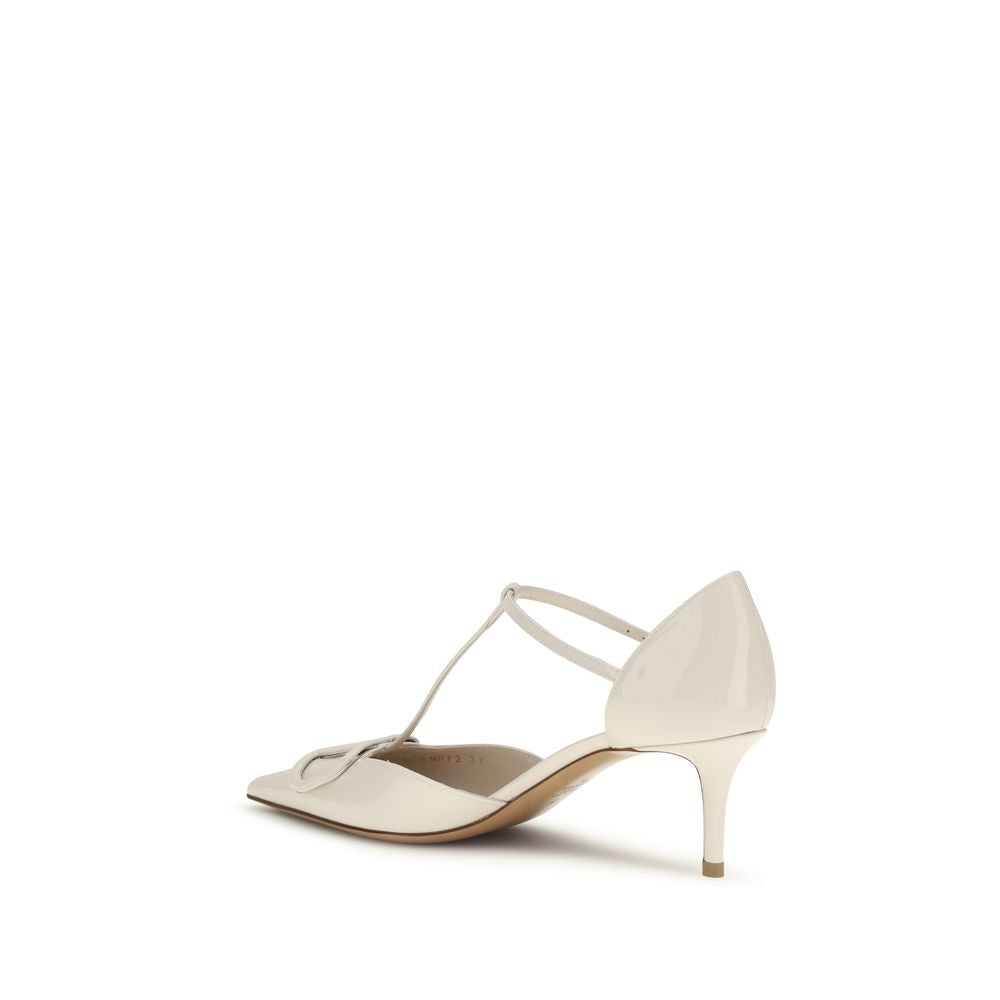 Valentino Garavani Black Calf Leather Bos Taurus High Heel Pumps Valentino Garavani