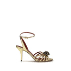 Valentino Garavani Gold Goatskin Stiletto Heel Sandals Valentino Garavani