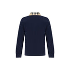 Burberry Blue Cotton Polo Shirt Burberry