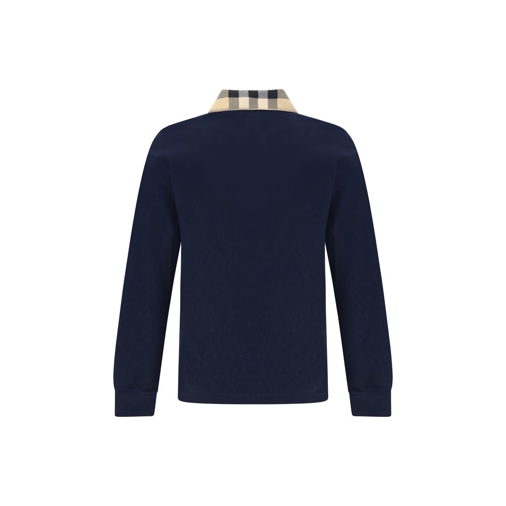 Burberry Blue Cotton Polo Shirt Burberry