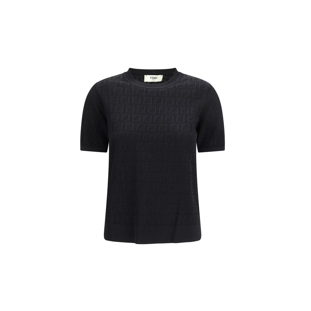 Fendi Black Viscose T-Shirt Fendi