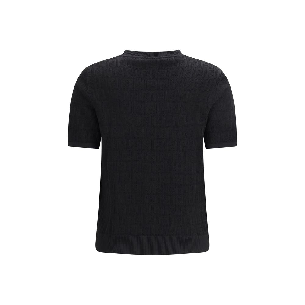 Fendi Black Viscose T-Shirt Fendi