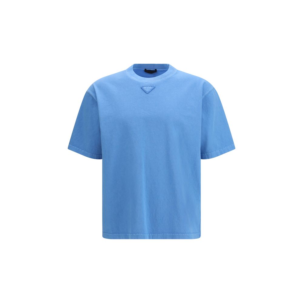 Prada Blue Cotton T-Shirt Prada