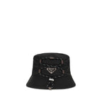 Prada Black Recycled Polyamide Bucket Hat Prada