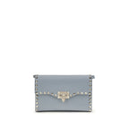 Valentino Garavani Blue Calf Leather Bos Taurus Shoulder Bag Valentino Garavani
