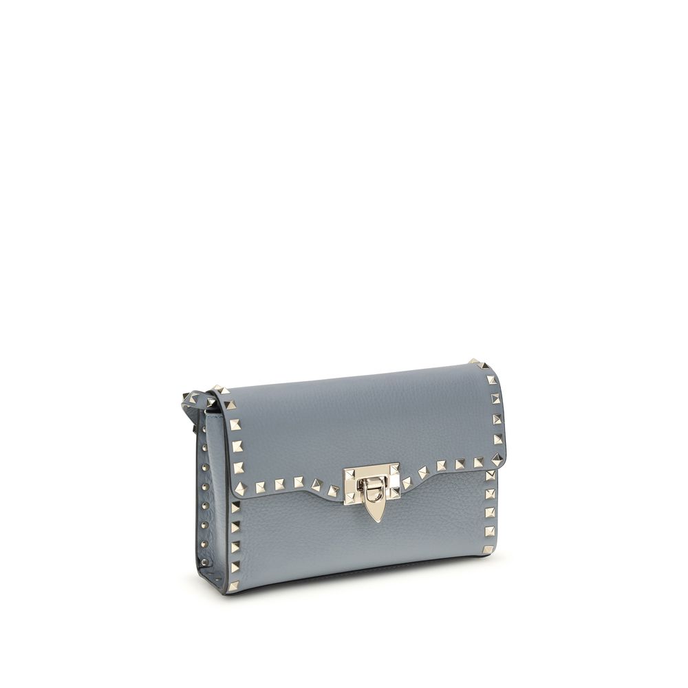 Valentino Garavani Blue Calf Leather Bos Taurus Shoulder Bag Valentino Garavani