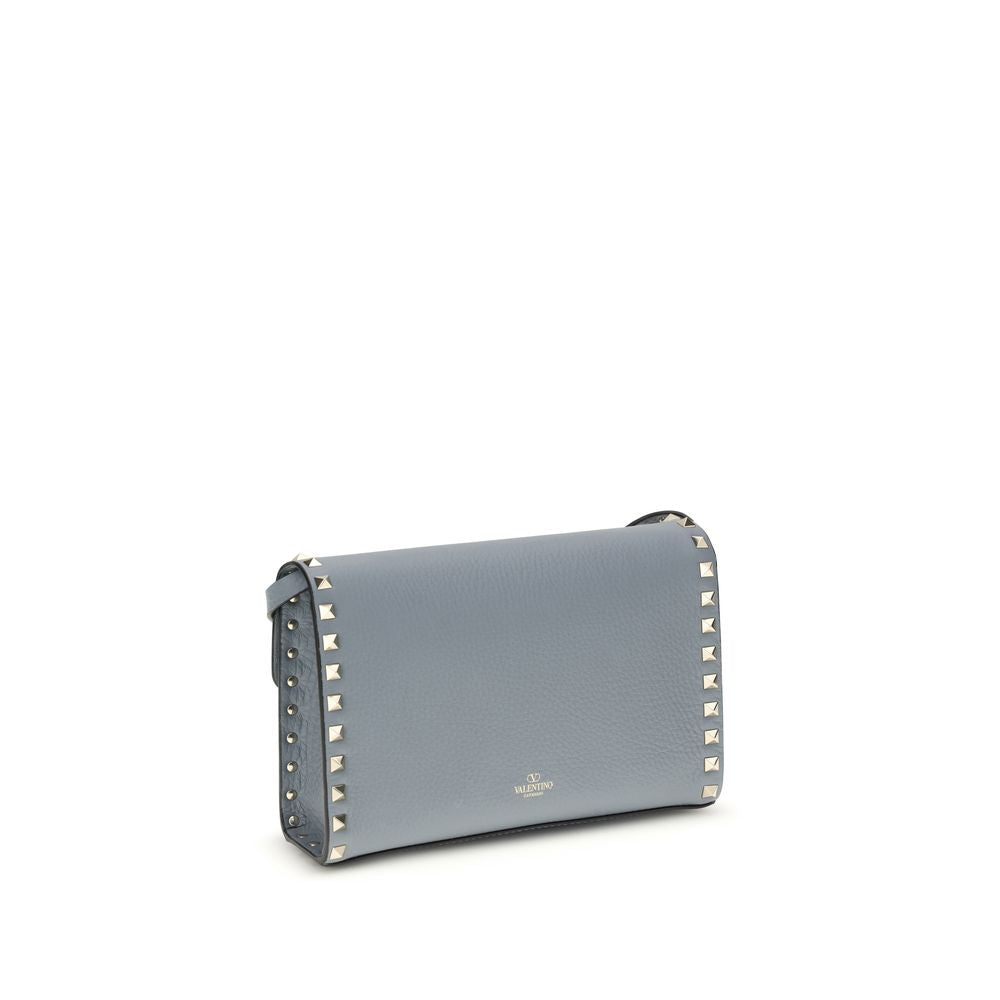 Valentino Garavani Blue Calf Leather Bos Taurus Shoulder Bag Valentino Garavani