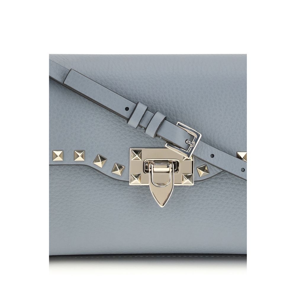 Valentino Garavani Blue Calf Leather Bos Taurus Shoulder Bag Valentino Garavani