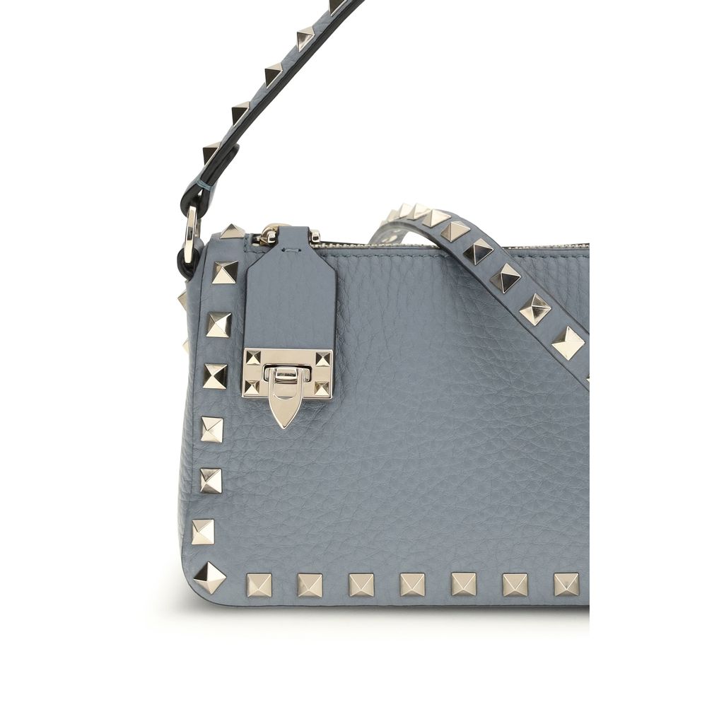 Valentino Garavani Blue Calf Leather Bos Taurus Shoulder Bag Valentino Garavani