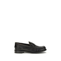 Prada Black Calf Leather Bos Taurus Slip-On Loafers Prada
