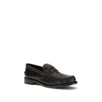 Prada Black Calf Leather Bos Taurus Slip-On Loafers Prada