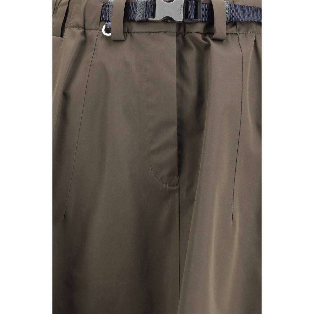 Prada Bicolor Recycled Polyester Midi Skirt Prada