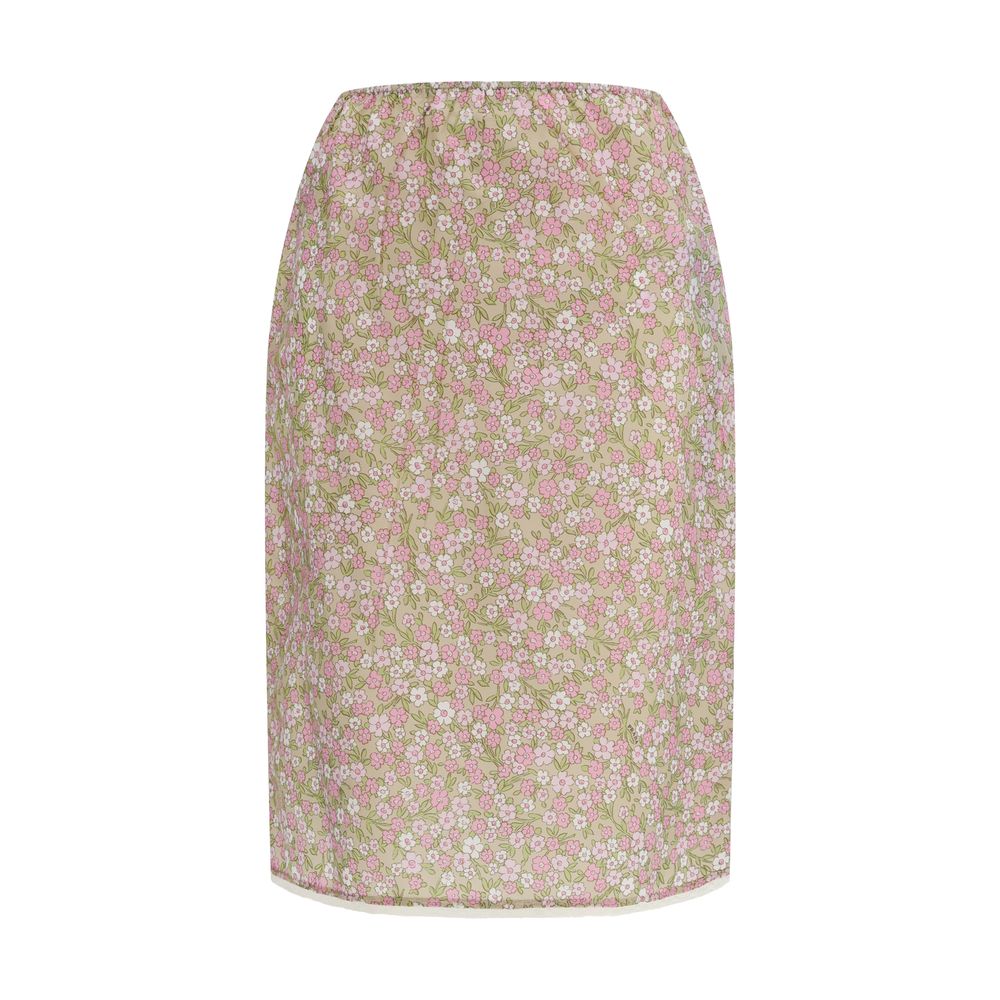 Prada Multicolor Nylon Midi Skirt Prada
