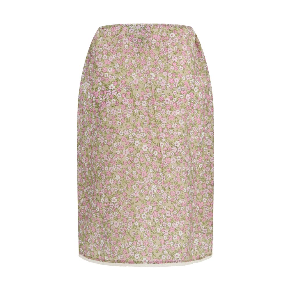 Prada Multicolor Nylon Midi Skirt Prada