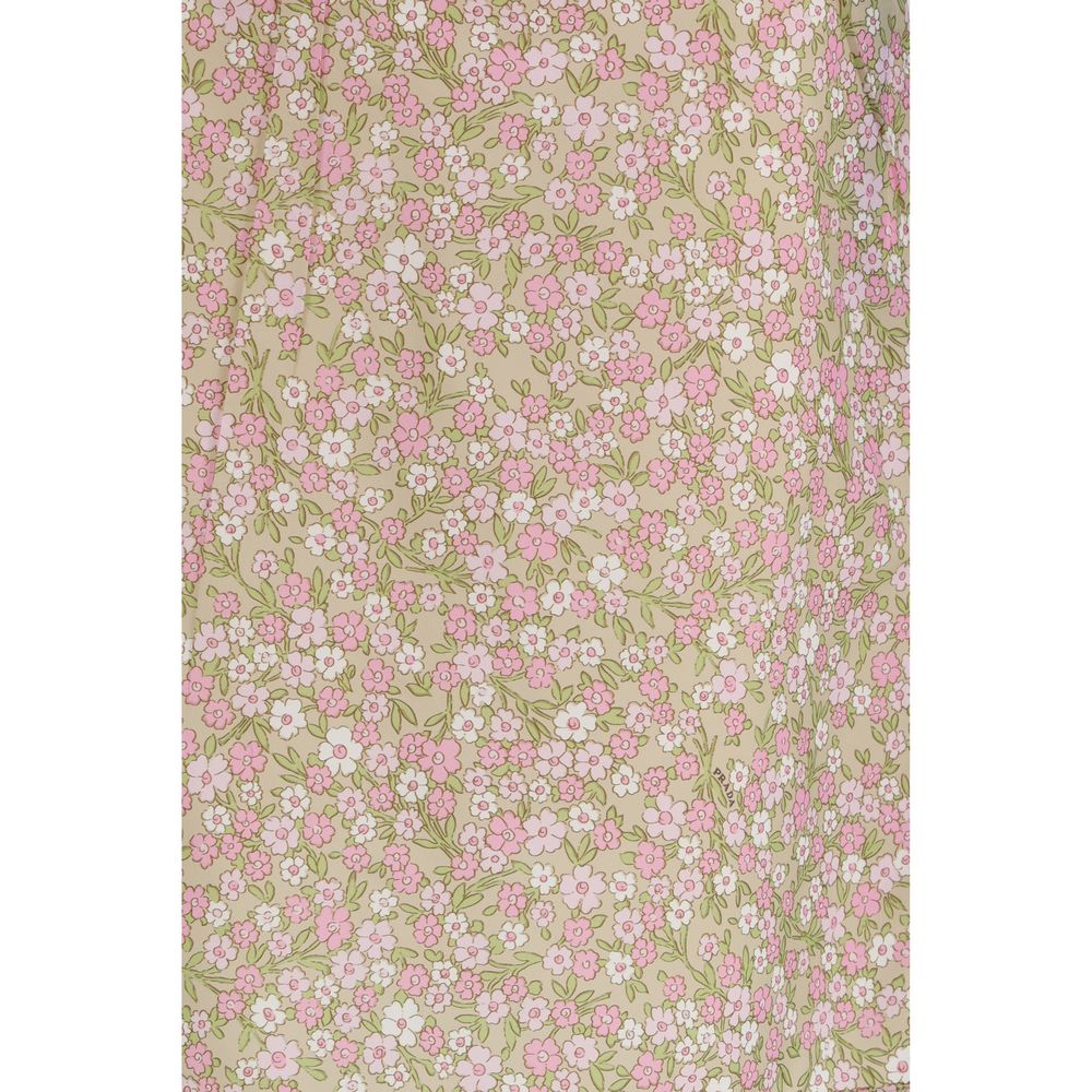 Prada Multicolor Nylon Midi Skirt Prada
