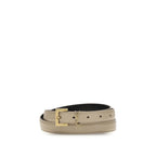 Saint Laurent Beige Calf Leather Bos Taurus Thin Belt Saint Laurent