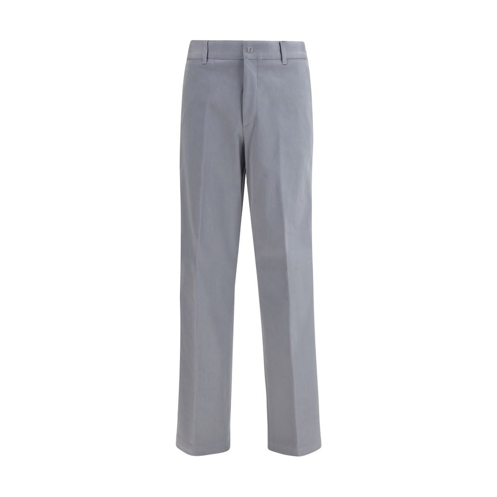 Fendi Gray Cotton Casual Pants Fendi
