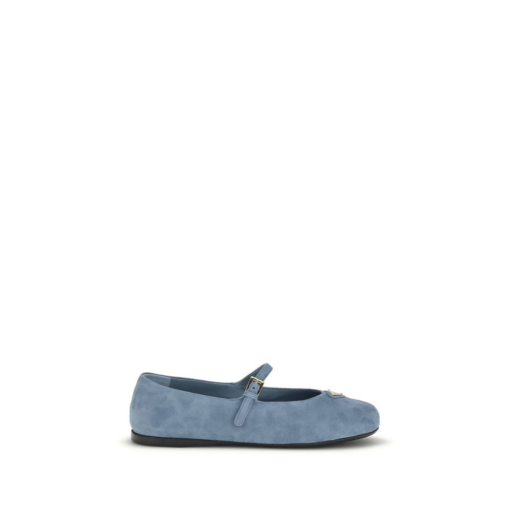 Prada Blue Goatskin Ballet Flats Prada