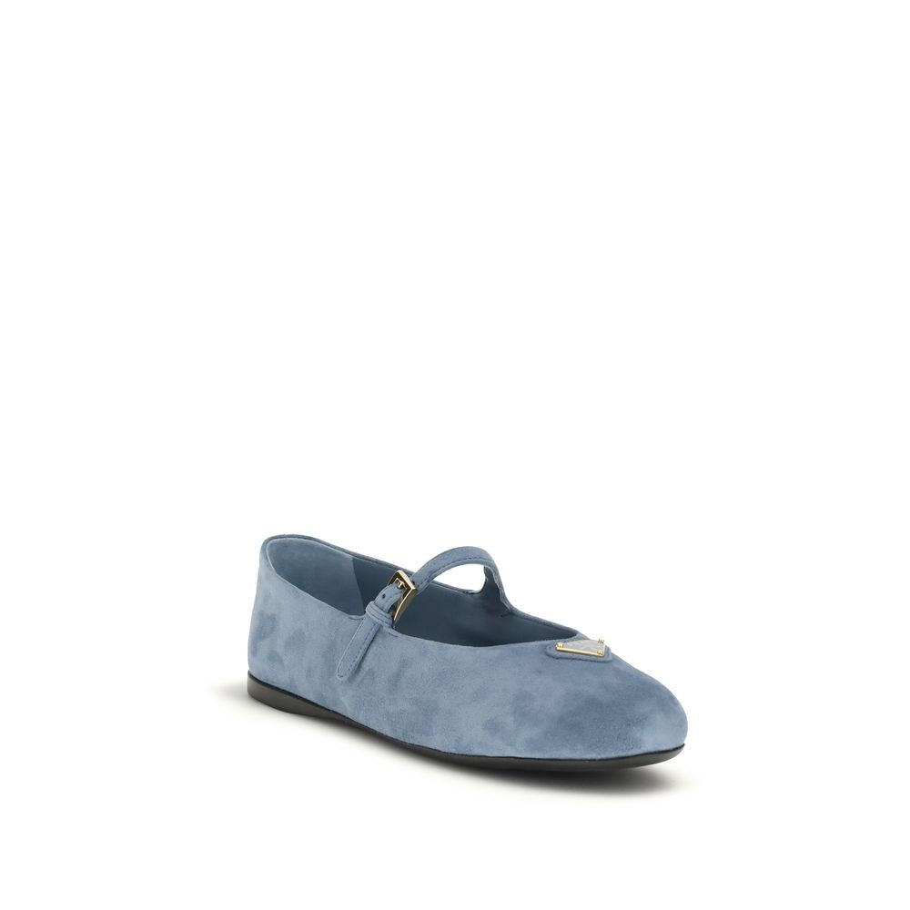 Prada Blue Goatskin Ballet Flats Prada