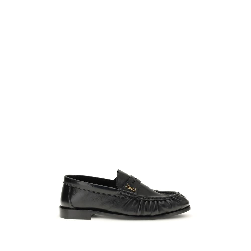 Saint Laurent Black Lamb Ovis Aries Aries Slip-On Loafers Saint Laurent