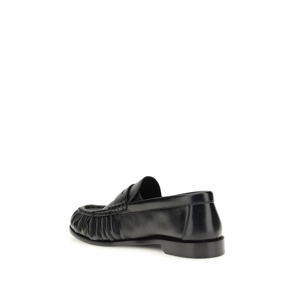 Saint Laurent Black Lamb Ovis Aries Aries Slip-On Loafers Saint Laurent