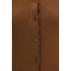 Prada Brown Fleece Wool Cardigan Prada