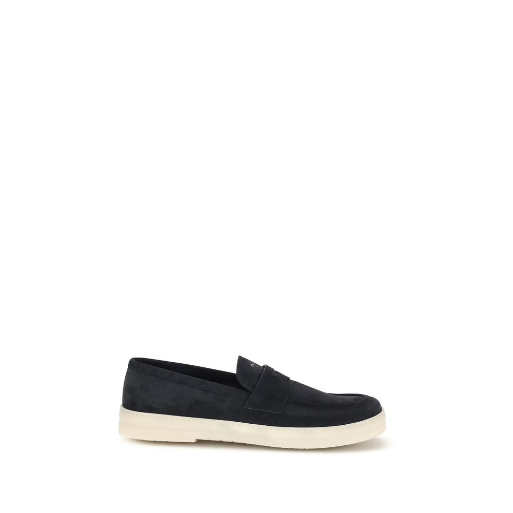 Prada Blue Calf Leather Bos Taurus Slip-On Loafers Prada