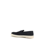 Prada Blue Calf Leather Bos Taurus Slip-On Loafers Prada
