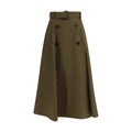 Burberry Bicolor Cotton Midi Skirt Burberry