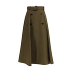 Burberry Bicolor Cotton Midi Skirt Burberry